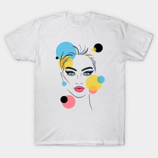 Female face and circles. T-Shirt